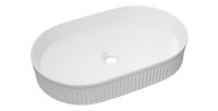 Vasque à poser ovale 56x36 cm en céramique blanche brillante