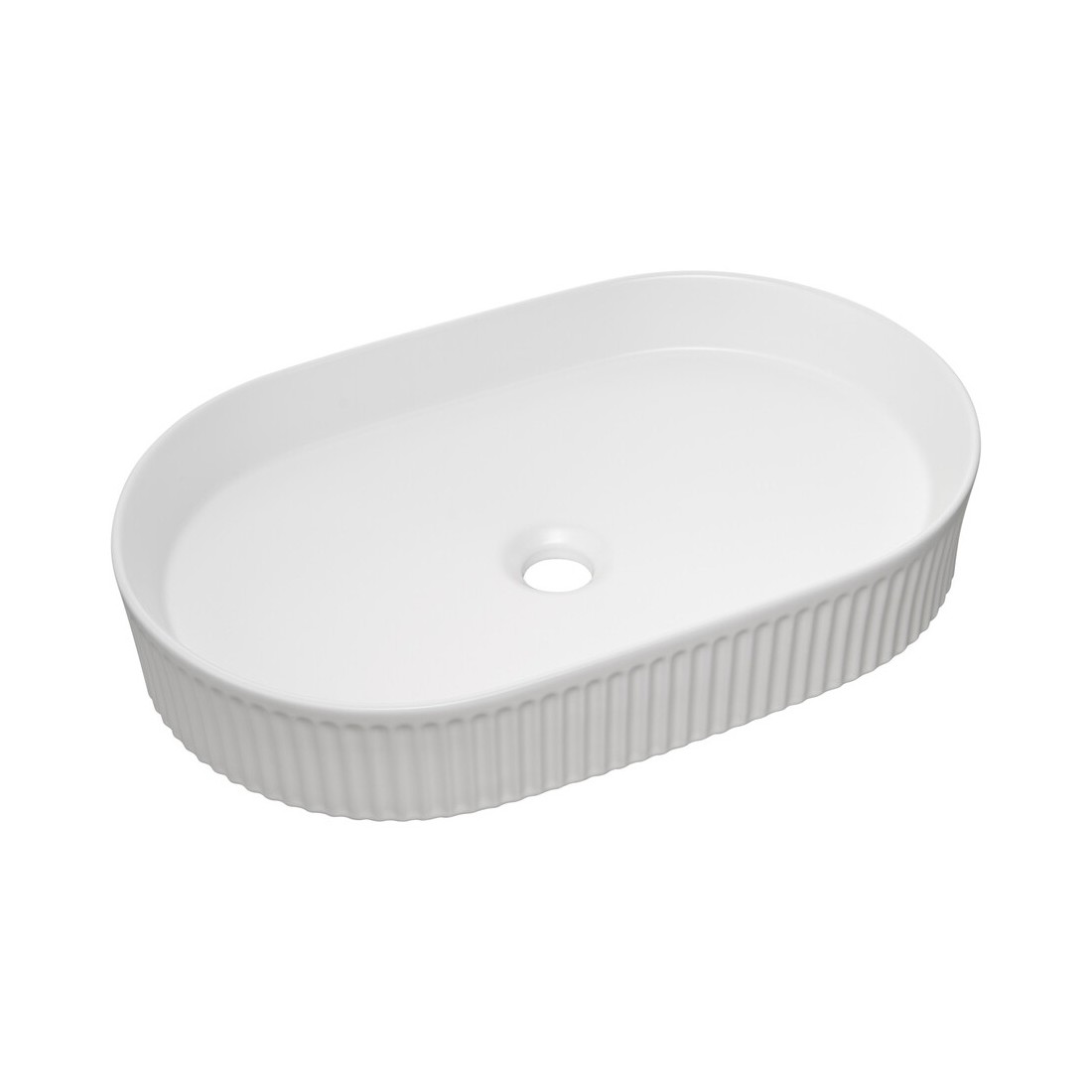 Vasque à poser ovale 56x36 cm en céramique blanche brillante