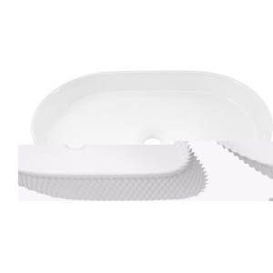 Vasque à poser ovale 56x36 cm en céramique blanche brillante