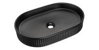Vasque à poser ovale 56x36 cm en céramique noire mate