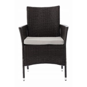 Salon de jardin AVOLRA 4 places brun et beige avec table et chaises 