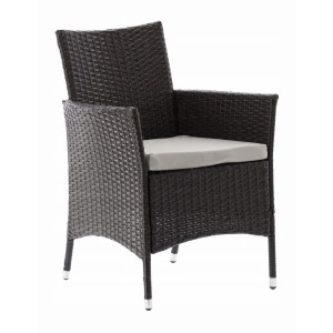 Salon de jardin AVOLRA 4 places brun et beige avec table et chaises 