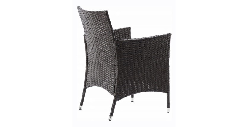 Salon de jardin AVOLRA 4 places brun et beige avec table et chaises 