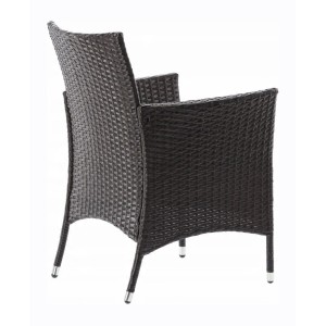 Salon de jardin AVOLRA 4 places brun et beige avec table et chaises 