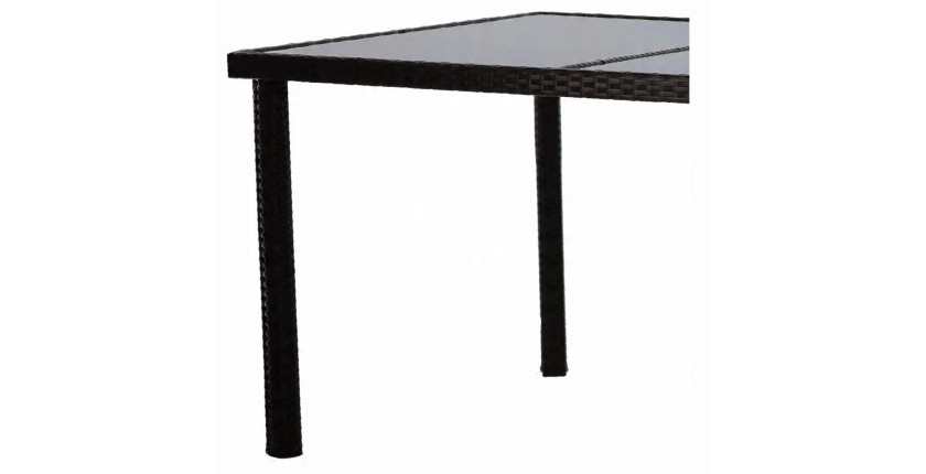 Salon de jardin AVOLRA 4 places brun et beige avec table et chaises 