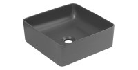 Vasque à poser carrée 37x37 cm en céramique gris mate