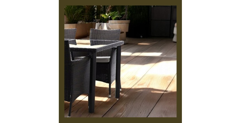 Salon de jardin AVOLRA 4 places brun et beige avec table et chaises 