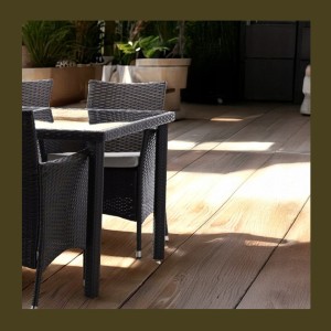 Salon de jardin AVOLRA 4 places brun et beige avec table et chaises 
