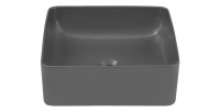 Vasque à poser carrée 37x37 cm en céramique gris mate