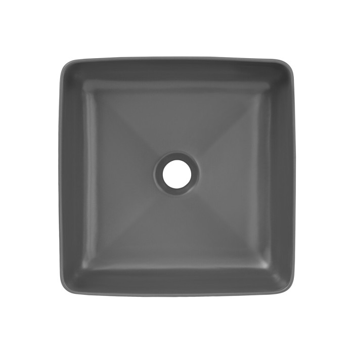 Lavabo cuadrado de sobreponer 37x37 cm en cerámica gris mate