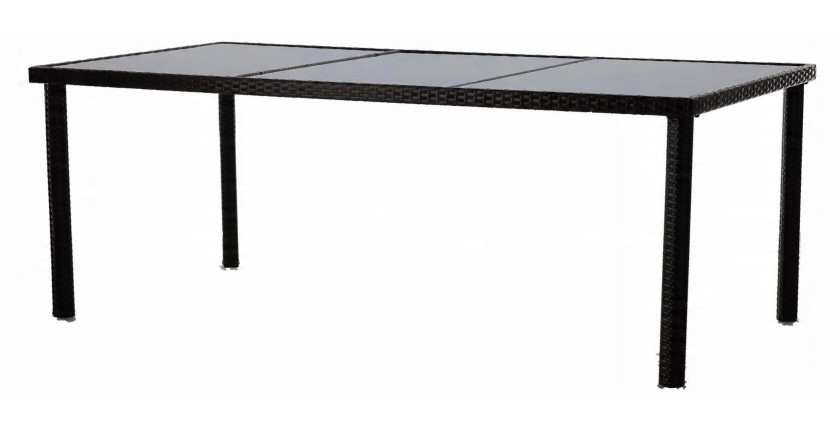 Salon de jardin ZORELIA 8 places brun et beige avec grande table et fauteuils 