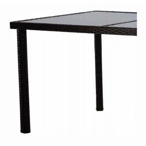 Salon de jardin ZORELIA 8 places brun et beige avec grande table et fauteuils 