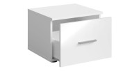 Ensemble lit PANAREA 180x200 avec LED, sommier et chevets – Blanc brillant – Lit design moderne