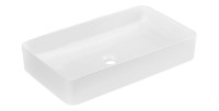 Vasque à poser rectangulaire 61x34 cm en céramique blanche brillante