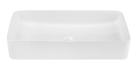 Vasque à poser rectangulaire 61x34 cm en céramique blanche brillante