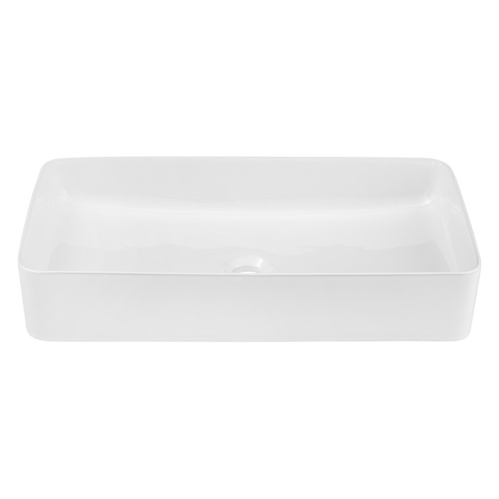 Vasque à poser rectangulaire 61x34 cm en céramique blanche brillante