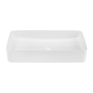 Vasque à poser rectangulaire 61x34 cm en céramique blanche brillante