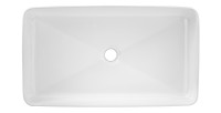 Vasque à poser rectangulaire 61x34 cm en céramique blanche brillante