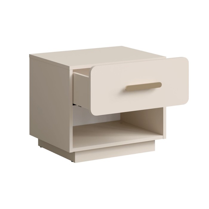 Camera completa AMALIE beige – Letto 160x200 cm con doghe, armadio, cassettiera e 2 comodini