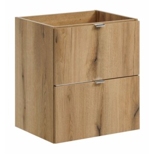 Set sospeso VANO effetto quercia 170cm: mobili sotto lavabo con cassetti e cesto per la biancheria integrato + piano per lavabo 
