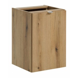 Set sospeso VANO effetto quercia 170cm: mobili sotto lavabo con cassetti e cesto per la biancheria integrato + piano per lavabo 