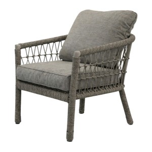 Salon de jardin 7 places CLASSICA aluminium gris avec rotin et table basse 