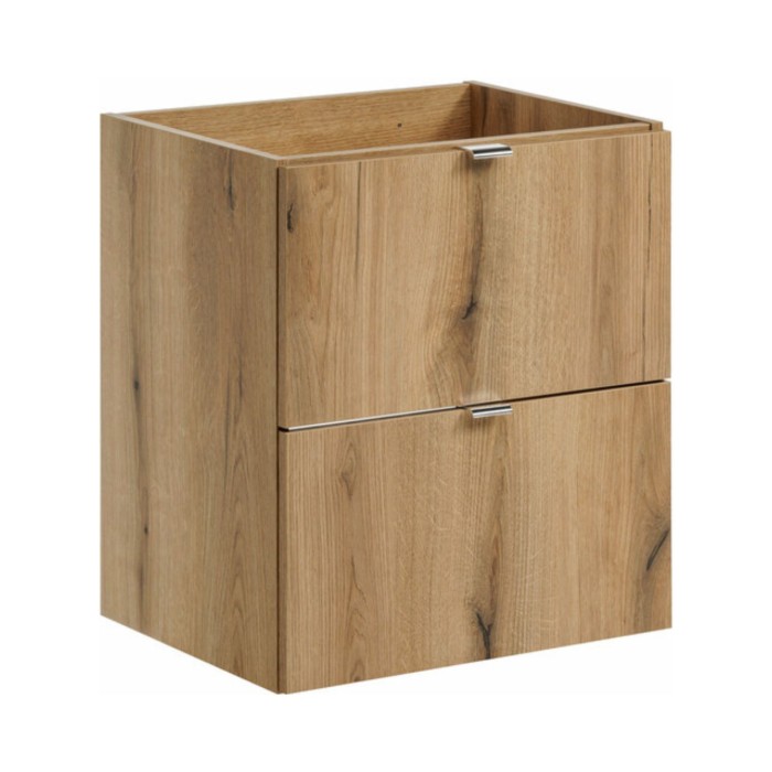 Conjunto de baño suspendido VANO acabado en roble 50cm: mueble bajo lavabo con cajones + encimera para lavabo