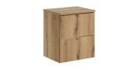 Ensemble VANO chêne 50cm : meuble sous vasque à tiroirs et plan pour vasque