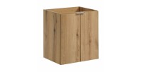 Meuble sous vasque à placards aspect chêne foncé VANO 50cm