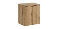 Ensemble VANO chêne 50cm : meuble sous vasque à placards et plan pour vasque