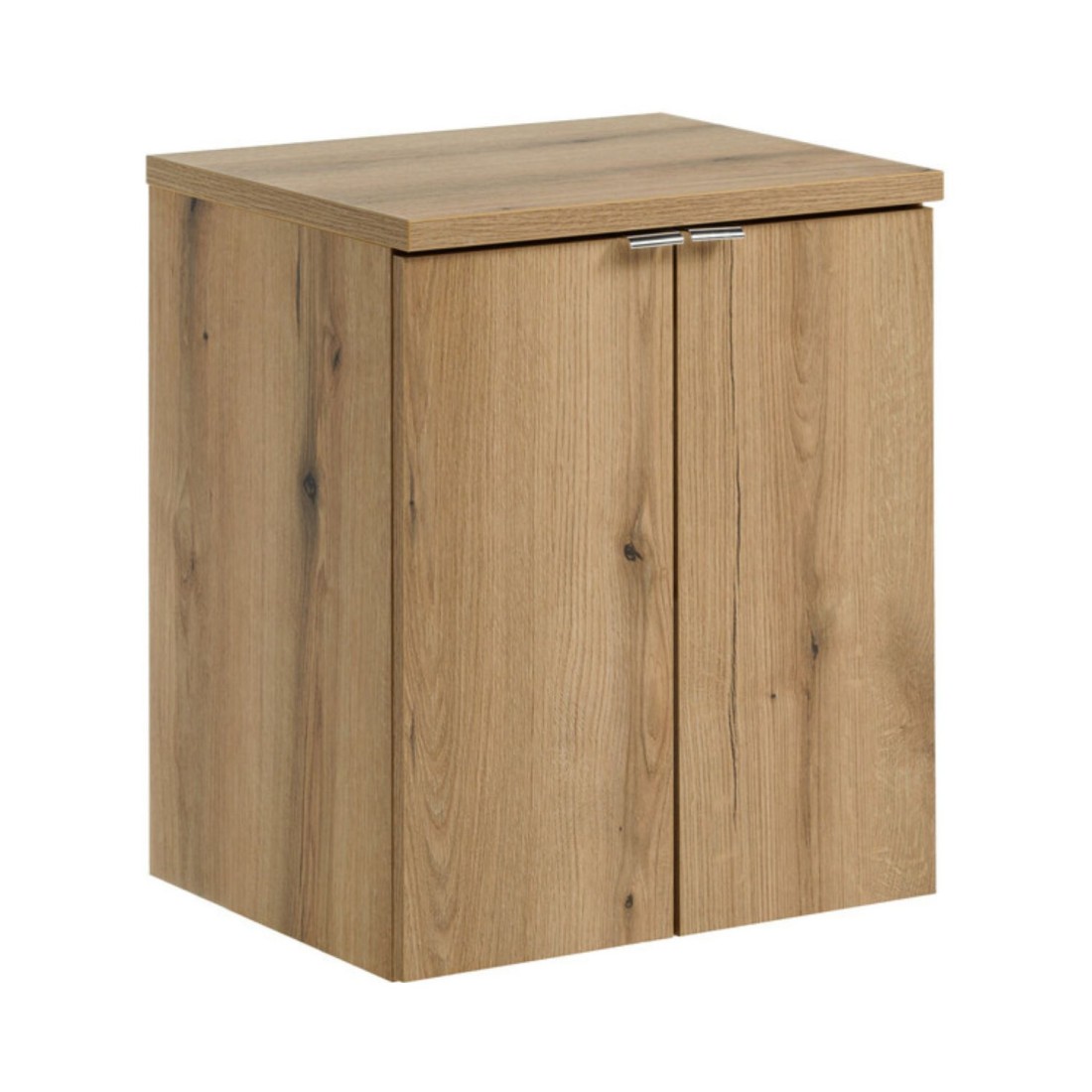 Ensemble VANO chêne 50cm : meuble sous vasque à placards et plan pour vasque