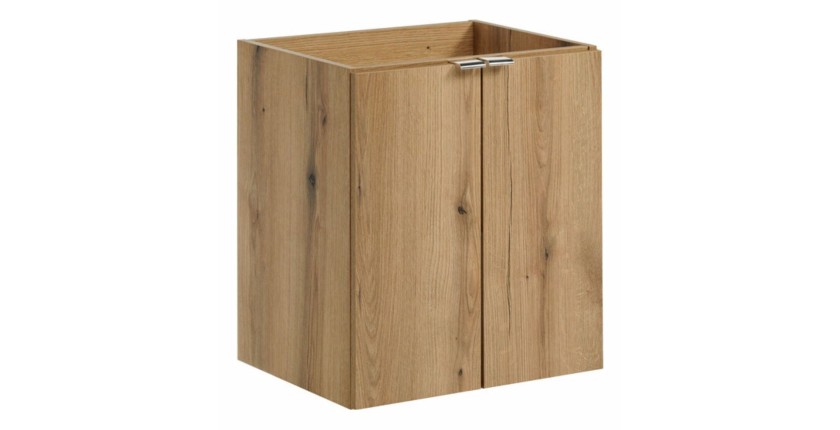 Meuble sous vasque à placards aspect chêne foncé VANO 50cm