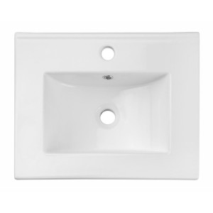 Vasque encastrée en céramique blanche vue de haut