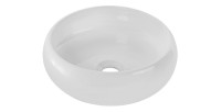 Vasque à poser ronde 36 cm en céramique blanche brillante