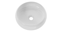 Vasque à poser ronde 36 cm en céramique blanche brillante