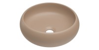 Vasque à poser ronde 36 cm en céramique coloris cappuccino