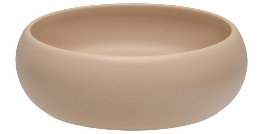 Vasque à poser ronde 36 cm en céramique coloris cappuccino