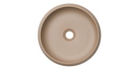 Vasque à poser ronde 36 cm en céramique coloris cappuccino
