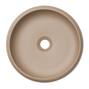 Vasque à poser ronde 36 cm en céramique coloris cappuccino