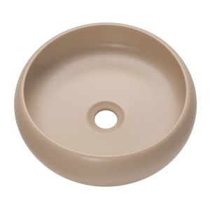 Vasque à poser ronde 36 cm en céramique coloris cappuccino