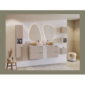 Vasque à poser ronde 36 cm en céramique coloris cappuccino