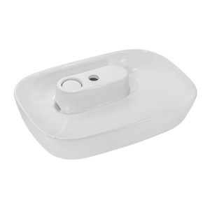 Vasque à poser ovale 60x41 cm en céramique blanche brillante