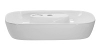 Vasque à poser ovale 60x41 cm en céramique blanche brillante