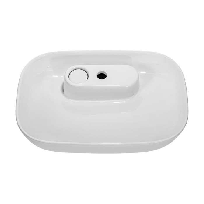 Lavabo da appoggio ovale 60x41 cm in ceramica bianca lucida