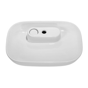 Vasque à poser ovale 60x41 cm en céramique blanche brillante