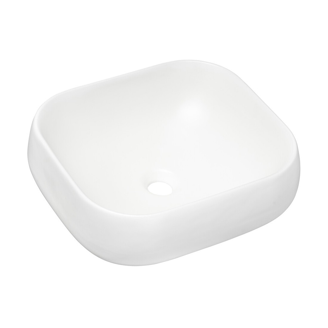Vasque à poser rectangulaire 45x40 cm en céramique blanche mate