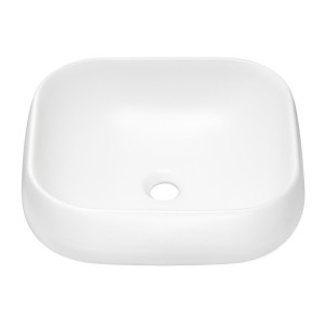 Vasque à poser rectangulaire 45x40 cm en céramique blanche mate