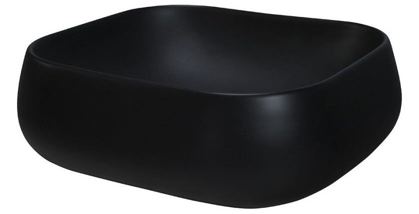 Vasque à poser rectangulaire 45x40 cm en céramique noire mate