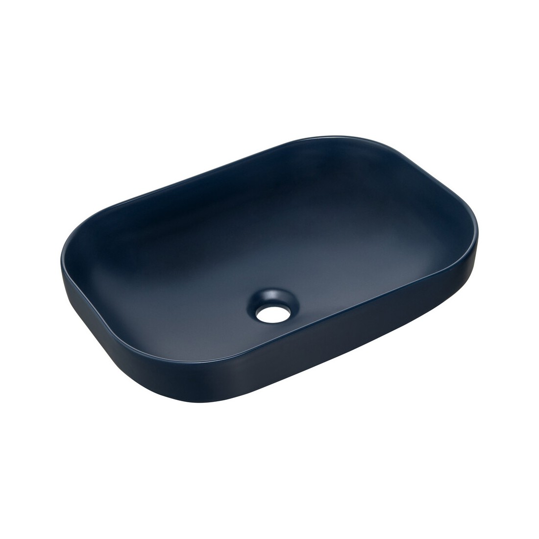 Vasque à poser rectangulaire 50,4x35,2 cm en céramique bleu marine mate