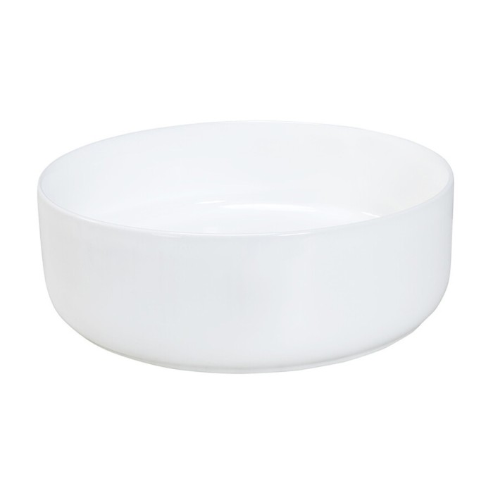Lavabo da appoggio rotondo 36,5 cm bianco lucido in ceramica